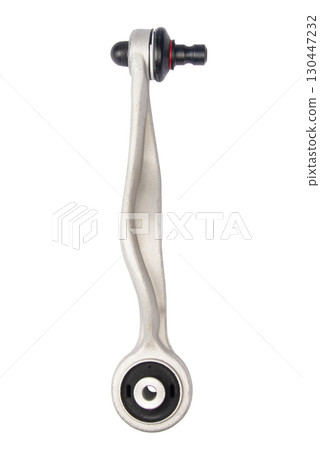 new suspension arm of a vehicle on a white background. New suspension lower control arm of a vehicle, isolated on white background 130447232