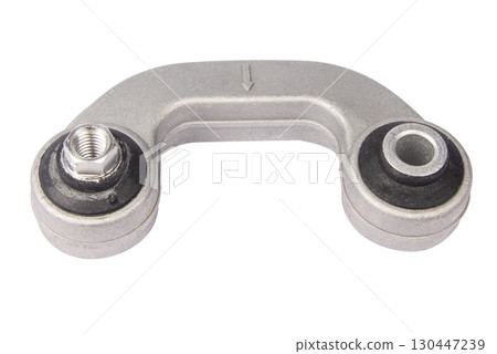 new suspension arm of a vehicle on a white background. New suspension lower control arm of a vehicle, isolated on white background 130447239