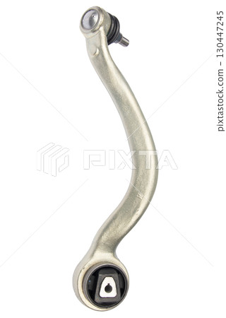 new suspension arm of a vehicle on a white background. New suspension lower control arm of a vehicle, isolated on white background 130447245