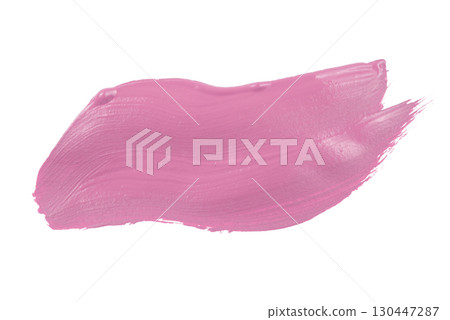 Pink smear paint or cream isolated on white background Pink smear paint or cream isolated on white background 130447287