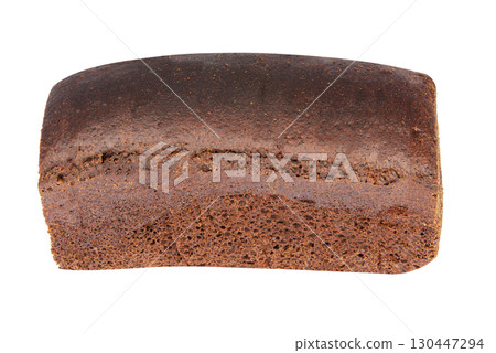 Slices of rye fresh bread on a white background close-up. Slices of rye fresh bread on a white background close-up. 130447294