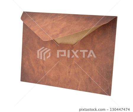 Craft brown paper envelope for mail isolated on the white background Craft brown paper envelope for mail isolated on the white background 130447474