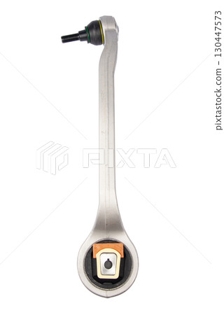 new suspension arm of a vehicle on a white background. New suspension lower control arm of a vehicle, isolated on white background 130447573