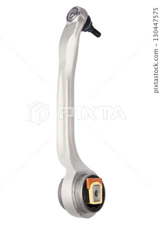 new suspension arm of a vehicle on a white background. New suspension lower control arm of a vehicle, isolated on white background 130447575