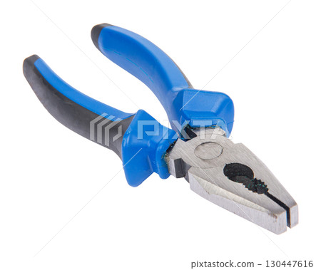 Pliers with plastic handles for mechanical repair. Hand tools and repair equipment. Pliers with plastic handles for mechanical repair. Hand tools and repair equipment. 130447616