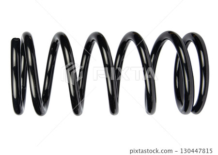 Black Coil Spring Isolated On White Background 130447815