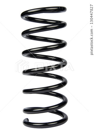 Black Coil Spring Isolated On White Background Black Coil Spring Isolated On White Background 130447827