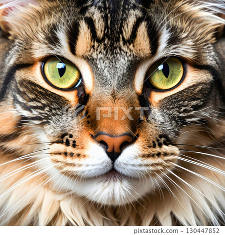 Majestic cat portrait with intense green captivating eyes 130447852