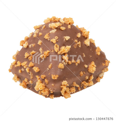 Chocolate wafer candy crispy sweets with filling isolated on the white 130447876