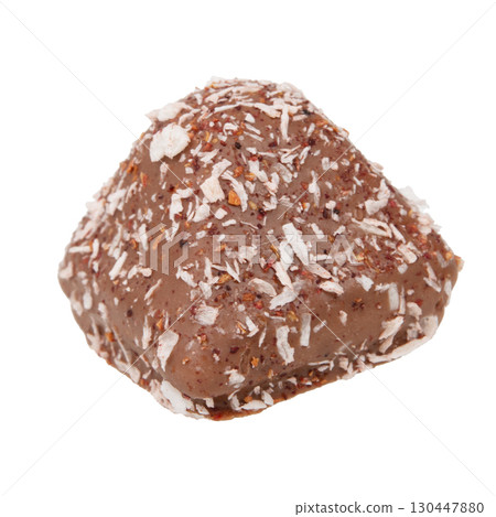 Chocolate wafer candy crispy sweets with filling isolated on the white 130447880