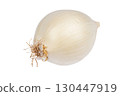 White onion bulb isolated on white background. 130447919