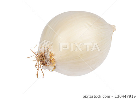 White onion bulb isolated on white background. White onion bulb isolated on white background. 130447919