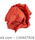 Crumpled paper on white background, abstract 130447928