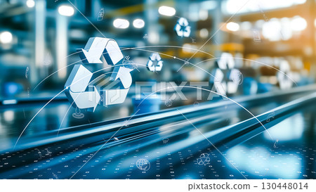 A factory of the future with a sustainable economy theme 130448014