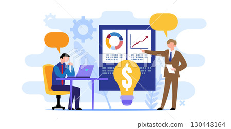 Business Presentation with Charts Background Business Presentation with Charts Background 130448164