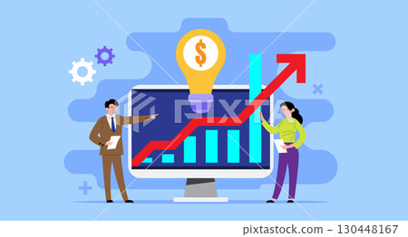 Business Presentation with Charts Background 130448167