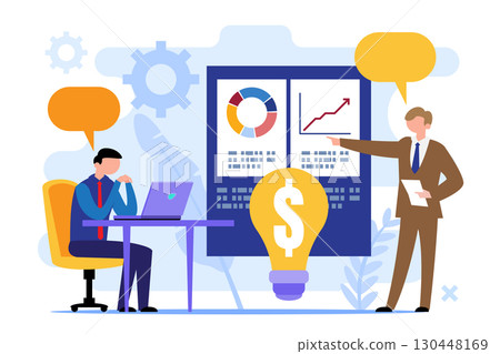 Business Presentation with Charts Background Business Presentation with Charts Background 130448169