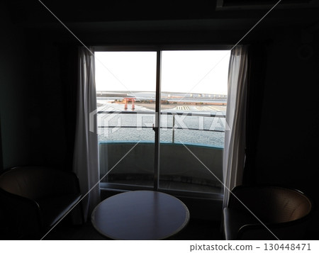 Lake Hamana and the red torii gate of Benten Island as seen from the hotel rooms Lake Hamana and the red torii gate of Benten Island as seen from the hotel rooms 130448471