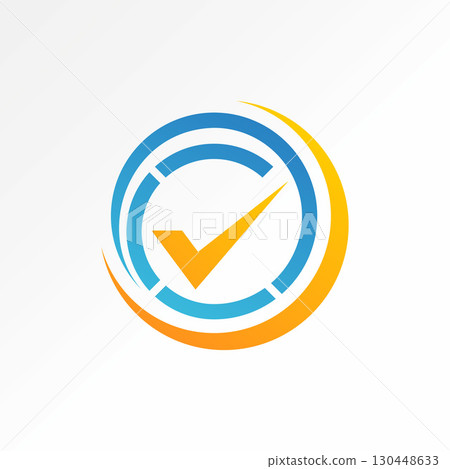 Logo design graphic concept creative premium vector stock image top sell unique circle line like initial C font with checklist consultant good approve 130448633