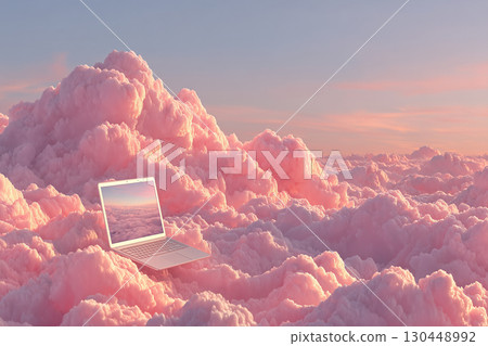 Abstract image of a digital cloud 130448992