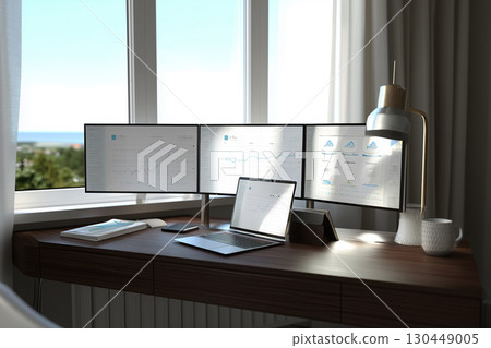 Scandinavian-style home digital office Scandinavian-style home digital office 130449005