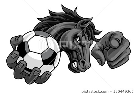 Horse Mustang Soccer Football Sports Team Mascot Horse Mustang Soccer Football Sports Team Mascot 130449365