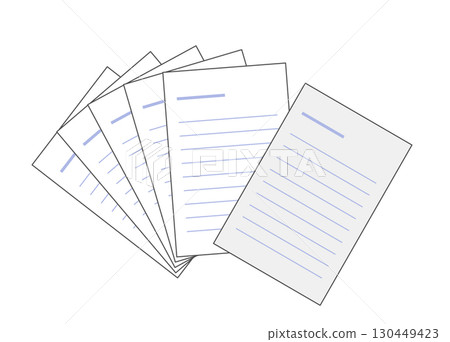 A set of report paper, letter paper, etc. Illustrations inspired by business and learning. A set of report paper, letter paper, etc. Illustrations inspired by business and learning. 130449423