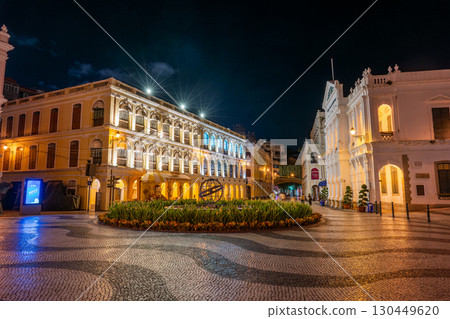 Macau Senado Square at night Macau Senado Square at night 130449620
