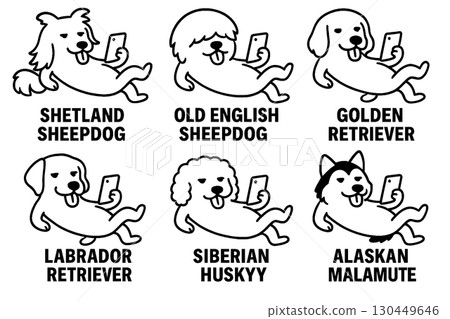 Various dog poses 130449646