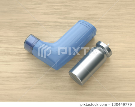 Blue portable inhaler device 130449779