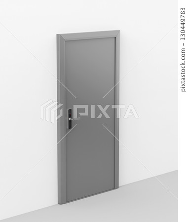 Grey door with smart lock 130449783