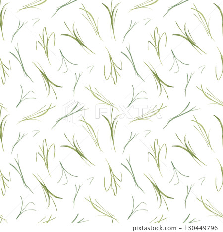 Fresh Spring Grass Seamless Pattern isolated. Hand painted watercolor meadow grasses in soft spring greens. Delicate brushstrokes scattered lines. Minimalist botanical wild herb repeat background. Fresh Spring Grass Seamless Pattern isolated. Hand painted watercolor meadow grasses in soft spring greens. Delicate brushstrokes scattered lines. Minimalist botanical wild herb repeat background. 130449796