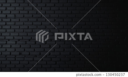 black bricks wall background. dark backdrop 130450237