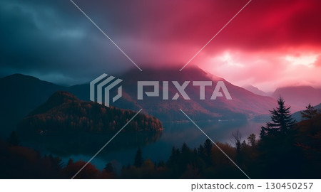 sunrise over the mountains 130450257