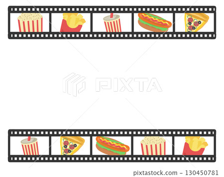 Movie food negative film frame illustration 130450781