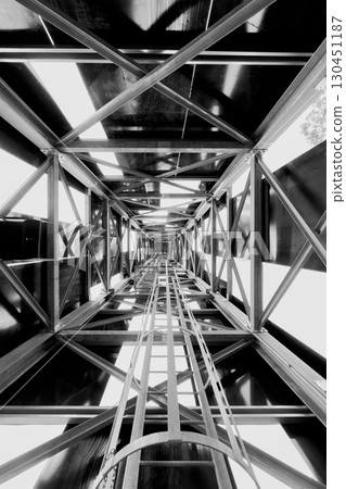 Architecture background, geometric metallic frames. Architecture background, geometric metallic frames. 130451187