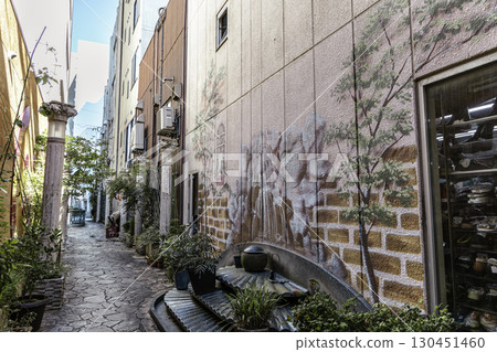 Murals and greenery painted in the alleys of Gifu City's shopping district 130451460