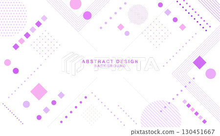 結合正方形、線條、圓形等的幾何紫色背景素材。 130451667