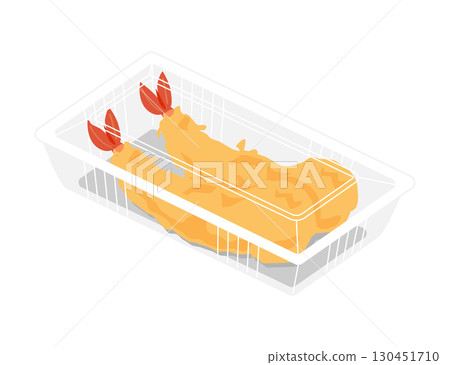 食品包裝中的炸蝦天婦羅插圖 130451710