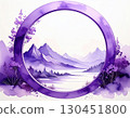 紫色夢幻：水彩湖光山色 130451800