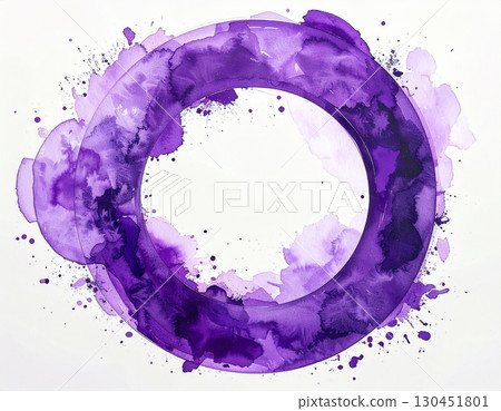 紫色夢幻:水彩湖光山色 紫色夢幻:水彩湖光山色 130451801