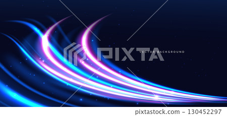 Futuristic speed motion blue and pink glowing on dark background. Movement car backdrop concept. Futuristic speed motion blue and pink glowing on dark background. Movement car backdrop concept. 130452297