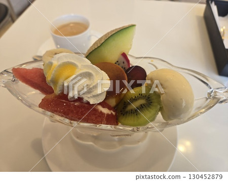 Fruit Pudding A La Mode Fruit Pudding A La Mode 130452879