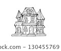 Fantasy Western-style house illustration 130455769