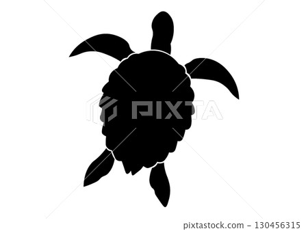 海龜剪影 海龜剪影 130456315