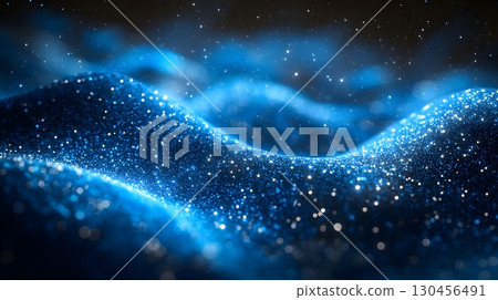 Abstract Blue Sparkling Wave Background - Stock Illustration [130456491 ...