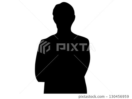 Silhouette of a man with his arms crossed 130456959