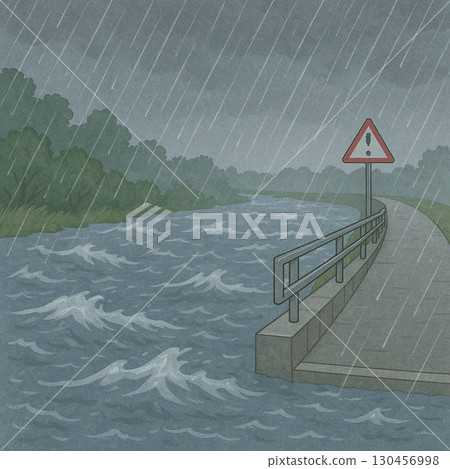 Flooded river 130456998