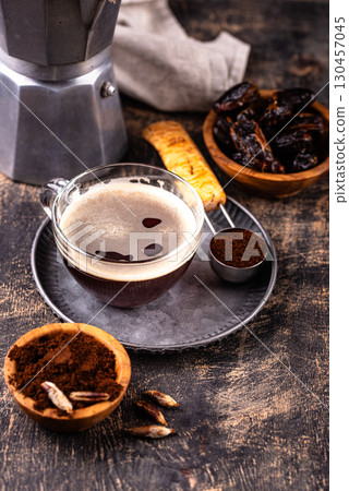 Coffee from date seed. Caffein free drink Coffee from date seed. Caffein free drink 130457045