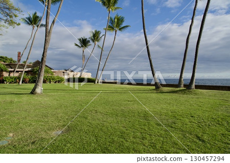 A view of the plaza overlooking Kailua Bay 130457294